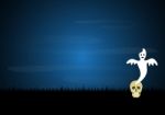 Halloween Skull Ghost  Stock Photo