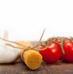 Italian Basic Pasta Ingredients Stock Photo