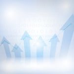 Abstract Financial Chart With Uptrend Line Graph Stock Photo