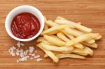 French Fries With Ketchup Stock Photo