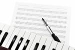 Writing Music Stock Photo