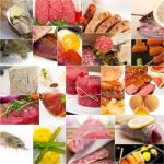 High Protein Food Collection Collage Stock Photo