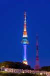 Seoul Tower,namsan Tower In Korea Stock Photo