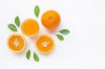 Fresh Orange Citrus Fruit On White Background Stock Photo