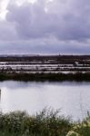 Salt Evaporation Ponds Stock Photo