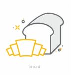 Thin Line Icons, Bread Stock Photo