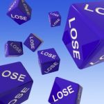 Lose Dice Background Showing Failure Stock Photo