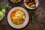 Green Papaya Salad Stock Photo