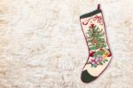 Christmas Cross Stitch Stocking Stock Photo