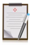 Doctor Letter Pad With Pen Stock Photo