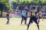 Bangkok, Thailand - Nov 2016: In The Nov 23, 2016. Youth Soccer Match, In Pieamsuwan Elementary School Stock Photo