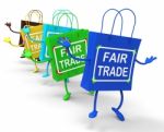 Fair Trade Bags Show Equal Deals And Exchange Stock Photo