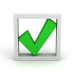 Green Check Mark In Box Stock Photo