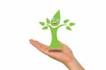 Eco Tree On Hand Stock Photo