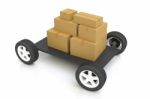 Cardboard Box On Truck Stock Photo