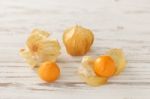 Cape Gooseberry Physalis Fruit Ground Cherry Organic Food Vegetabl Stock Photo