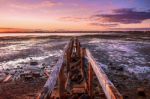 Cleveland Jetty At Sunset Stock Photo