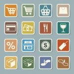 Shopping Sticker Icons Set Stock Photo