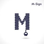 Creative M- Letter Icon Abstract Logo Design  Template Stock Photo