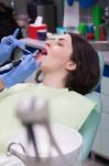 Professional Dental Brushing Stock Photo