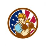 American Handyman Usa Flag Icon Stock Photo