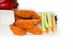 Buffalo Chicken Wings Served With Pinzimonio Stock Photo