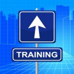 Training Sign Indicates Coaching Signboard And Learning Stock Photo