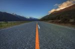 Highway In Aspiring National Park New Zealand Stock Photo