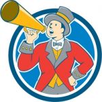 Circus Ringmaster Bullhorn Circle Cartoon Stock Photo