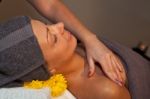 Facial Massage At Spa Salon Stock Photo