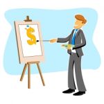 Businessman Draw Dollar Sign Stock Photo