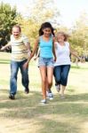 Young Family Having Fun Stock Photo