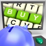 Buy Key On Monitor Showing Online Commerce Stock Photo