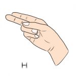 Sign Language And The Alphabet,the Letter H Stock Photo