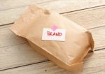 Paper Bag With Branding Concept Stock Photo