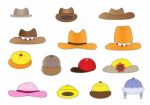 Variety Cartoon Hats Stock Photo