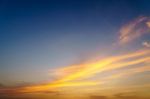 Dramatic Cloudy Sky In Twilight Time Stock Photo