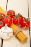 Italian Basic Pasta Ingredients Stock Photo