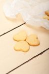 Heart Shaped Shortbread Valentine Cookies Stock Photo