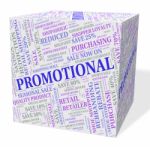 Promotional Cube Shows Sale Reduction And Words Stock Photo