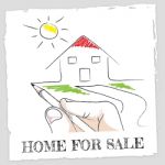 Home For Sale Shows Buy Household And Houses Stock Photo