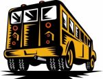 Vintage Yellow School Bus Stock Photo