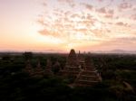 Sunset Over Religious Temples Stock Photo