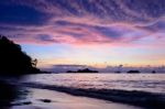 Beautiful Cloud And Sky At Sunrise On The Beach Stock Photo