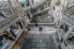 Detail Of The Skyline Of The Duomo In Milan Stock Photo