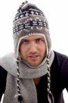 Young Guy Wearing Woolen Cap Stock Photo