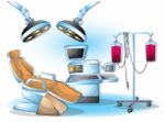 Cartoon  Illustration Interior Surgery Operation Room With Separated Layers Stock Photo