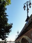 Pont De Pierre (peter's Bridge) Over The River Garonne In Bordea Stock Photo