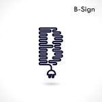 Creative B- Letter Icon Abstract Logo Design  Template Stock Photo