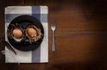 Chicken Eggs Still Life Rustic With Food Stylish Stock Photo